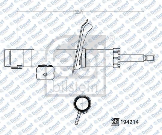 FEBI 194214 On Amortisor Sag Yagli Partner 96>11 - Berlingo 96>11 - Xsara 97>00 - Zx 92>97
